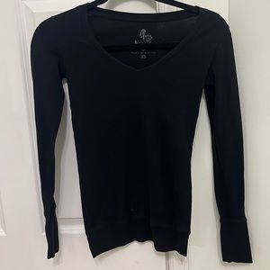 Delia’s Waffle Longsleeve Black V Neck Size XS